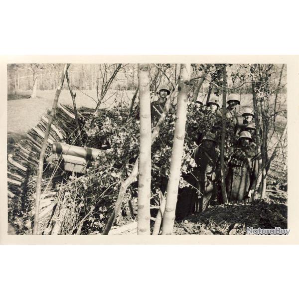CP Photo Militaria Soldats R�giment Suisse Canon camoufl� en for�t Kloten