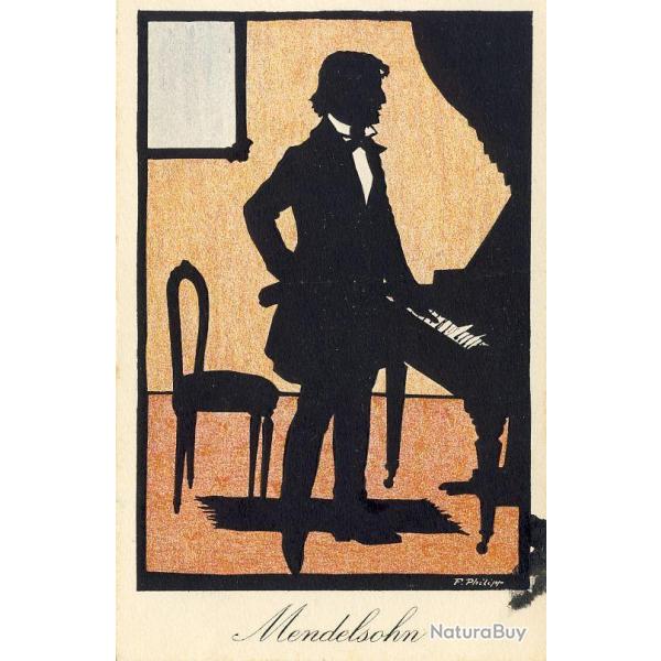 CPA illustr�e F. PHILIPP grands musiciens Mendelsohn