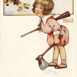 CPA illustr&eacute;e Agn&egrave;s RICHARDSON Oilette When all is young naughty little bird