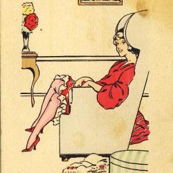 CPA illustr&eacute;e ZIP Femme Mode S&eacute;duction Dans le salon