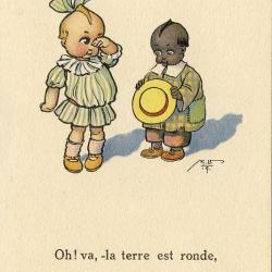 CPA illustr&eacute;e sign&eacute;e Enfant Pourquoi pleurer ma blonde ?