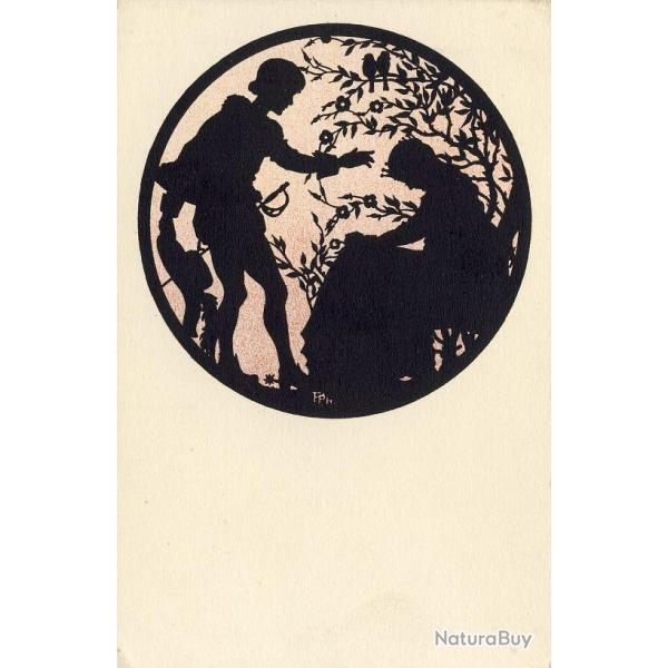 CPA illustr�e F. PHILIPP N�125 Jeu d'ombre Prince Princesse