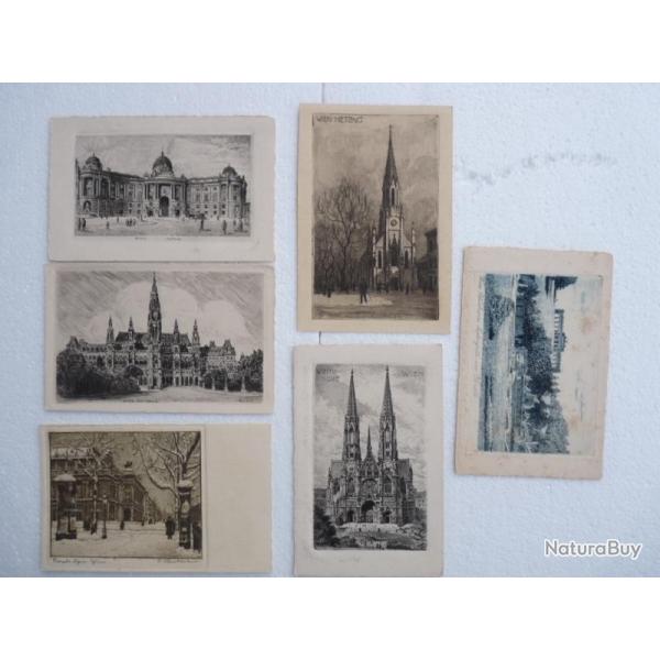 Ensemble 6 CPA Eaux Fortes Autriche WIEN