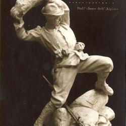 CPA ART Sculpture E. BISI Italien Italie Guerre 1914-18 Alpin soldat