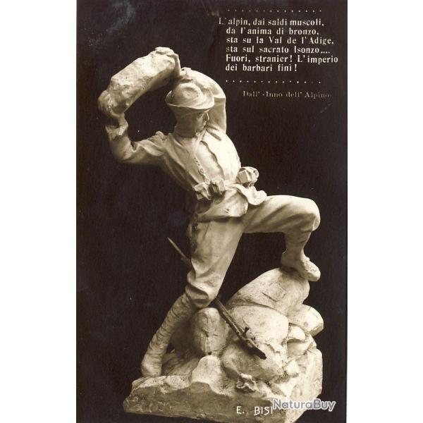 CPA ART Sculpture E. BISI Italien Italie Guerre 1914-18 Alpin soldat
