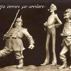 CPA ART Sculpture Caricature Satire Propagande Guerre Italie Italien