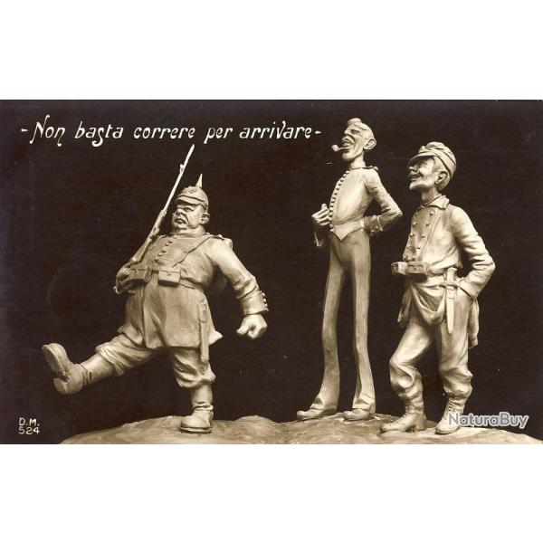 CPA ART Sculpture Caricature Satire Propagande Guerre Italie Italien