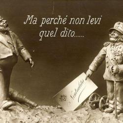 CPA ART Sculpture Caricature Propagande Guerre Italie Neutralit&eacute; Neutralita