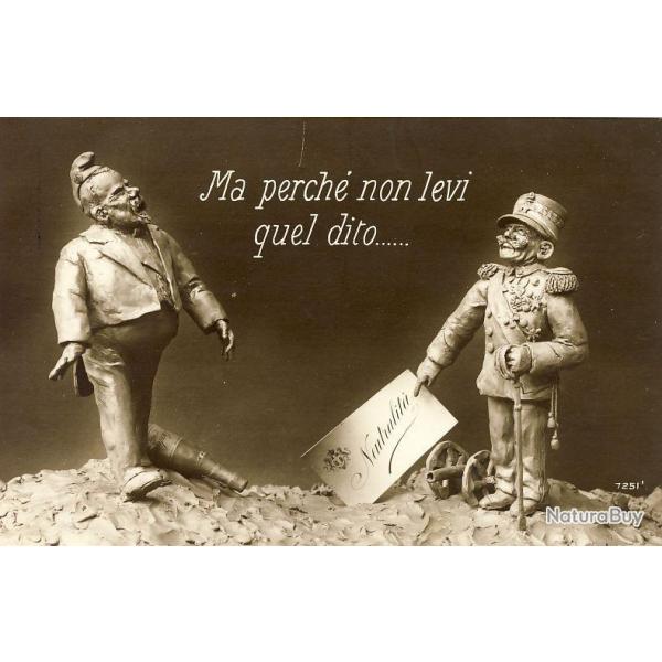 CPA ART Sculpture Caricature Propagande Guerre Italie Neutralit� Neutralita