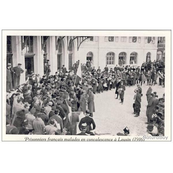 CPA GUERRE Prisonniers Fran�ais malades en convalescence � Leysin 1916