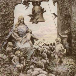 CPA Illustr&eacute;e Sign&eacute;e D. MASTROIANNI All&eacute;gorie N&deg;205 Moutons berger cloche