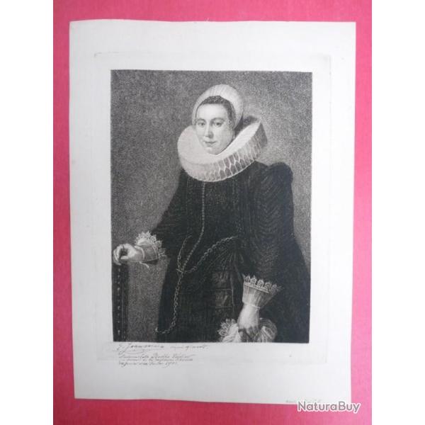 Gravure originale signe JEANMAIRE Berthe VADIER 1900