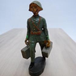 Soldat ELASTOLIN Militaire Porteur de valises Jouet Militaria
