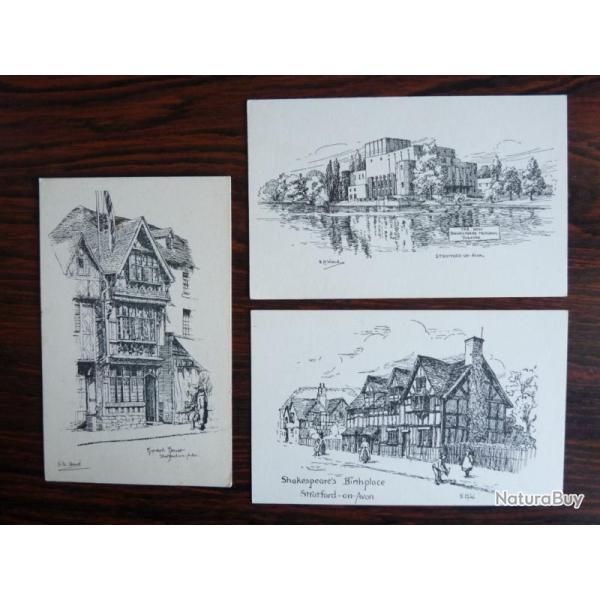 3 CPA ANGLETERRE STRATFORD ON AVON Shakespeare illustr�e