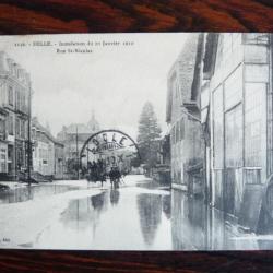 CPA 90 TERRITOIRE DE BELFORT DELLE Inondation 1910 Rue St Nicolas