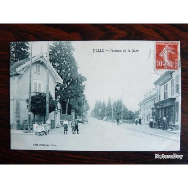 CPA 90 TERRITOIRE DE BELFORT DELLE Avenue de la Gare anim�