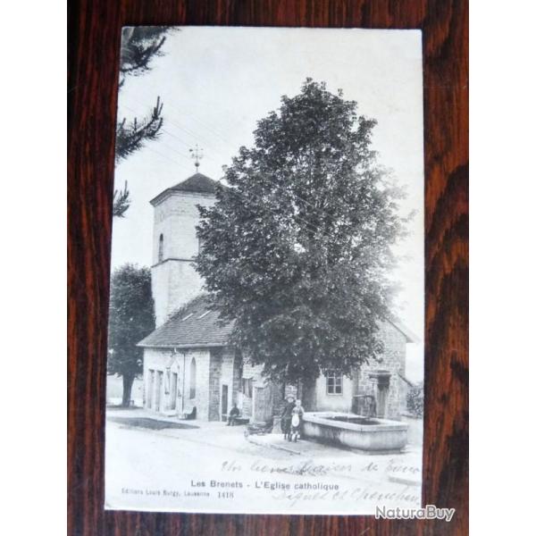 CPA Suisse NEUCHATEL Les Brenets L'�glise Catholique