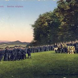 Carte Postale ancienne Arm&eacute;e Suisse Feldgottesdienst Service religieux