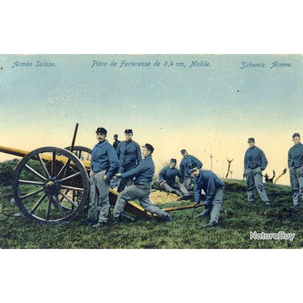 Carte Postale ancienne Arm�e Suisse Pi�ce de forteresse militaria