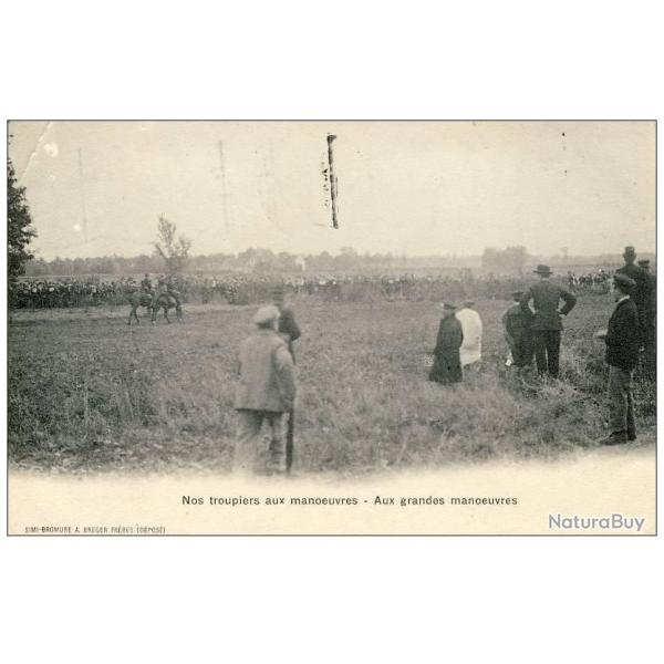 Carte Postale ancienne troupiers aux manoeuvres militaria