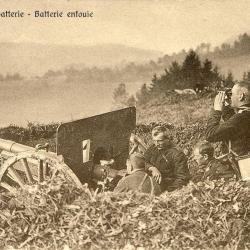 Carte Postale ancienne Batterie enfouie Suisse militaria