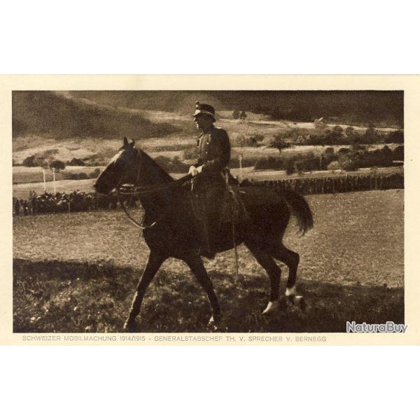 Carte Postale ancienne Arm�e Suisse Generalstabchef Sprecher