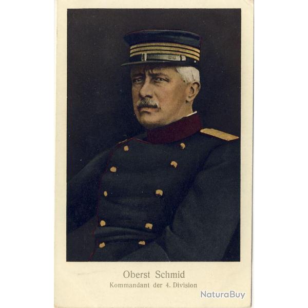 Carte Postale ancienne Oberst Schmid Commandant 4e division Suisse