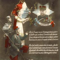 CPA militaria Guerre G&eacute;n&eacute;ral JOFFRE Etoile Arm&eacute;es France Po&ecirc;me sign&eacute; Boula