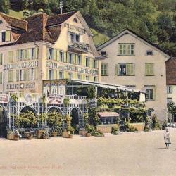 CP photo Suisse URI Fl&uuml;elen H&ocirc;tel weisses Kreuz and Post Croix Blanche