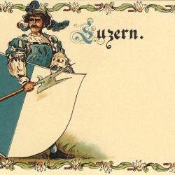 CPA Suisse Lucerne (Luzern) &Eacute;cusson Blason Armoiries canton