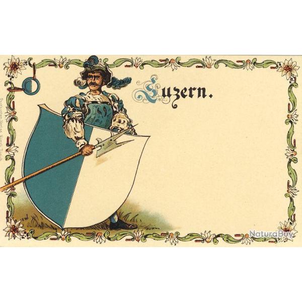 CPA Suisse Lucerne (Luzern) �cusson Blason Armoiries canton