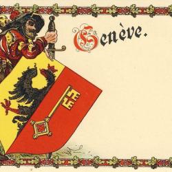 CPA Suisse Gen&egrave;ve &Eacute;cusson Blason Armoiries canton