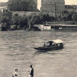 CPA Suisse Basel B&acirc;le Pfalz mit Rheinf&auml;hre Travers&eacute; Rhin en Ferry