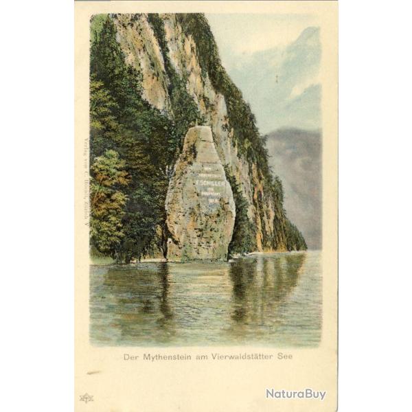 CPA Suisse LUCERNE Der Mythenstein am Vierwaldst�tter See Rocher Lac