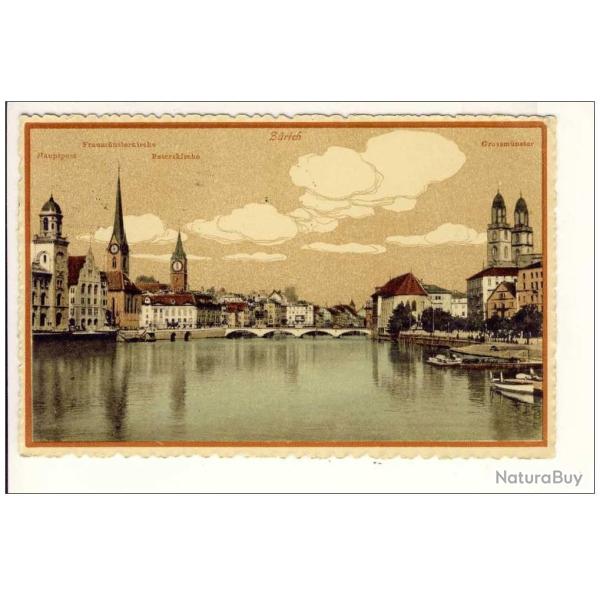 CPA Suisse Zurich Vue monument Litho 1914