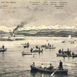 CPA Suisse Zurich Z&uuml;richsee und die Alpen Bateaux barque lac