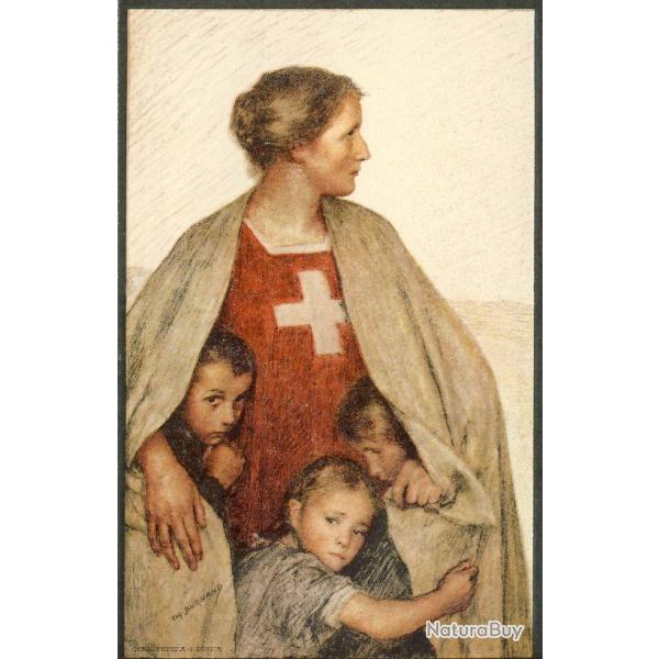 Entier postal CPA Croix Rouge F�te nationale Suisse 1917