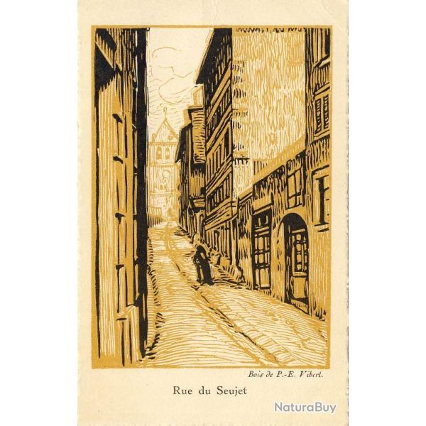 CPA illustr�e Bois grav� P. E. VIBERT Rue du Seujet Gen�ve Suisse