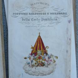 Gravure 1830 Costumi della Corte Pontificia Costume Militaire Religieux