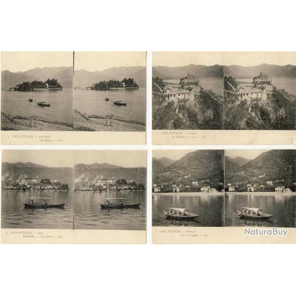 S�rie de 7 cpa Lacs d�Italie Laghi Italia