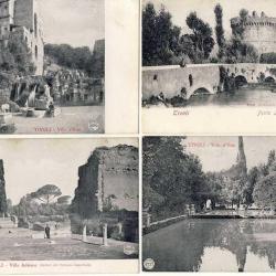 4 CPA ITALIE Italia Tivoli Villa d'Este Adriana Ponte Lucano sull' Aniene