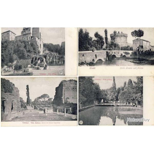 4 CPA ITALIE Italia Tivoli Villa d'Este Adriana Ponte Lucano sull' Aniene