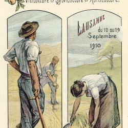 CPA VIII me Exposition Suisse d'Agriculture Lausanne 1910 Illustrateur N&deg;3