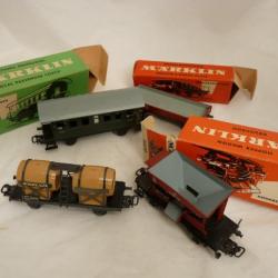 Ensemble 4 Wagons MARKLIN Voiture + Boites Jouet miniature