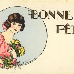 CPA illustr&eacute;e SPADONI Femme Bonne f&ecirc;te