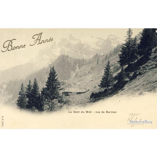 CPA Bonne Ann�e 1905 La dent du midi vue de Barmaz Suisse
