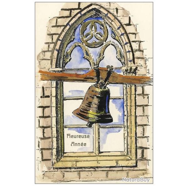 CPA illustr�e peinte Bonne Heureuse ann�e Superbe Cloche