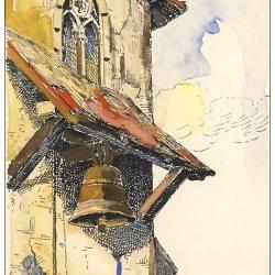 CPA illustr&eacute;e peinte Bonne ann&eacute;e Superbe cloche