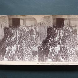 Photographie Photo Stereo Easter Procession Church Jerusalem Eglise