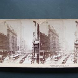 Photographie Photo Stereo Randolph Street Chicago USA